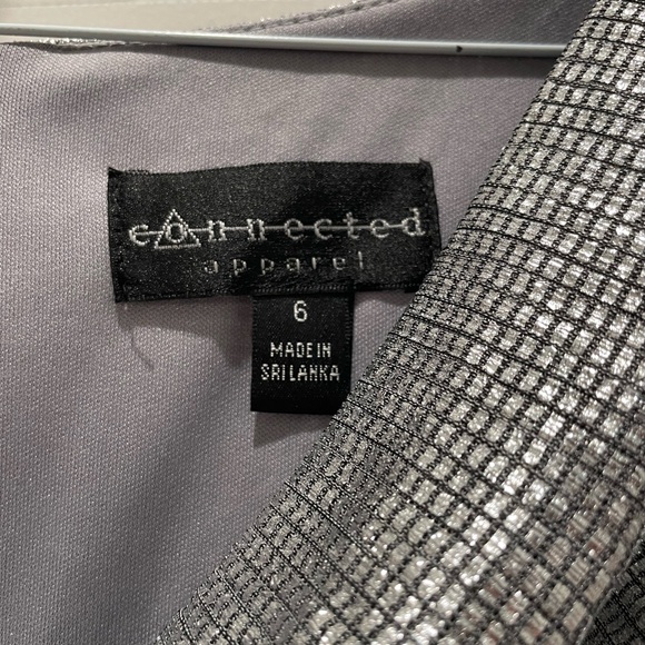 Connected Apparel Silver Metallic Evening Dress - Picture 3 of 7